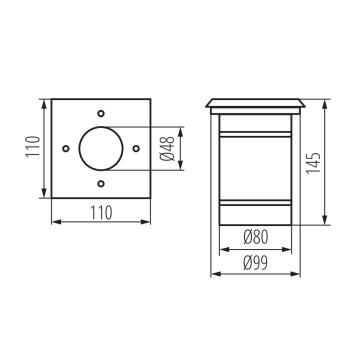 Kanlux Bodeneinbauleuchte BERG DL-10L, Farbe Edelstahl, für 1x GU10, IP67, ohne Leuchtmittel (07173)